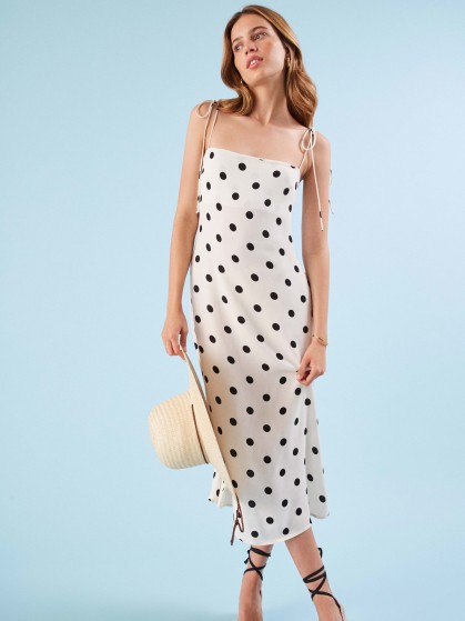 Reformation Finley Dress in Comet | strappy shoulder ties | easy summer look