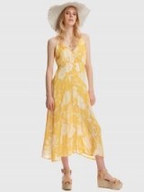 SHEIN Floral Button Front Cami Dress | yellow strappy summer frock