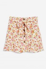 Topshop Floral Tie Button Skirt | cute summer mini