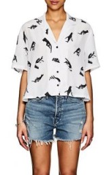 KSUBI Hand-Print Silk Blouse ~ relaxed fit monochrome shirts