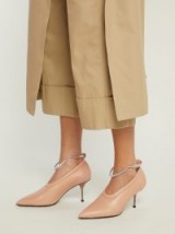 JIL SANDER Pink Leather bracelet-strap pumps