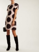 VALENTINO Polka-dot wool-silk crepe dress ~ retro look