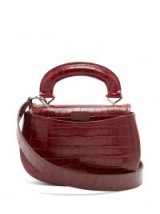 LEMAIRE Pumpkin crocodile-effect leather bag ~ small chunky burgundy top handle