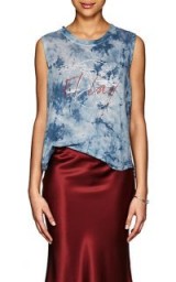 RAQUEL ALLEGRA “El Lay” Tie-Dyed Cotton Tank ~ blue sleeveless tops