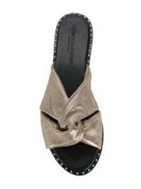 REBECCA MINKOFF knot slides / metallic flats