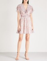 REISS Aime floral-pattern chiffon dress / pink floaty dresses