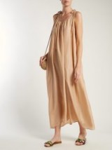 LOUP CHARMANT Beige Silk slip maxi-dress ~ vacation style