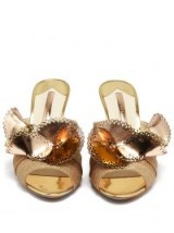 SOPHIA WEBSTER Soleil gold laser-cut mules ~ metallic sandals