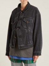 BALENCIAGA Swing denim jacket ~ black stone-washed denim