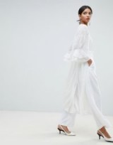 Y.A.S Embroidered Kimono With Tassels in White – long floaty summer jackets