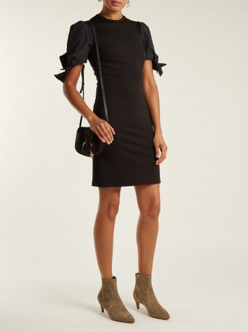 REDVALENTINO Abito puff-sleeve jersey dress ~ chic lbd