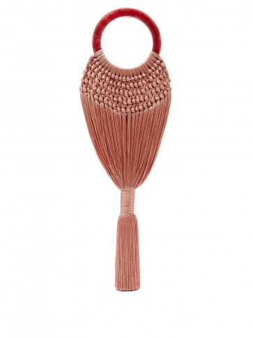 CULT GAIA Angelou tasselled macramé bag – pink cord handbags