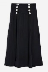 Topshop Button Splice Midi Skirt | slit detail