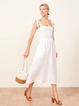 Reformation Canyon Dress in White | shoulder tie summer frock | sundresses