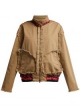 VETEMENTS Check-trim beige cotton Harrington jacket ~ inside-out design