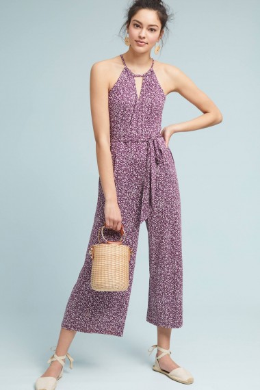 Maeve Claremont Jumpsuit Purple Motif ~ effortless summer style