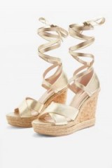 TOPSHOP Gold Classic Wedges / metallic summer sandals