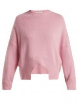 VALENTINO Pink Curved-hem cashmere sweater ~ luxe knitwear