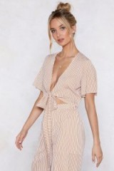 NASTY GAL Feel the Breeze Tie Top Mustard | summer fashion