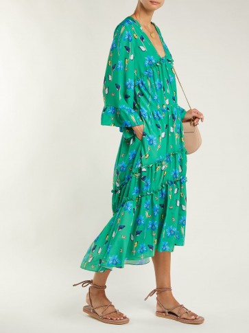 BORGO DE NOR Iris crepe dress ~ green boho summer frock