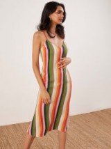 Reformation Jaxon Dress in Rainbow Stripe | strappy sundress