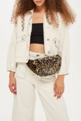 TOPSHOP Leopard Bag / fluffy animal print bum bags