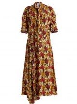 PRADA Marocaine floral-print silk dress ~ red and yellow vintage style prints