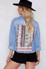 NASTY GAL Mirror Me Embellished Denim Jacket / sparkly back