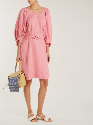 APIECE APART Odesa balloon-sleeve dress in Pink – Mediterranean holiday look