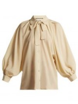 GUCCI Puff-sleeve silk crepe de Chine blouse ~ vintage style balloon sleeved shirt