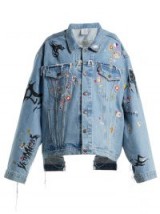 VETEMENTS Sticker oversized denim jacket