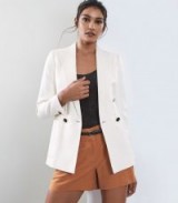 REISS TATE JACKET DOUBLE BREASTED JACKET IVORY ~ stylish summer blazer