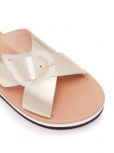 ANCIENT GREEK SANDALS Thais Rainbow leather wedge sandals ~ gold vacation wedges