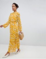 Vila Yellow Floral Maxi Dress / long summer frocks