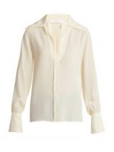 CHLOÉ Wide-collar ivory silk blouse ~ 70s style chic