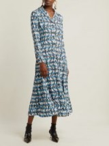 PRADA Banana-print blue and white striped shirt dress ~ classic design