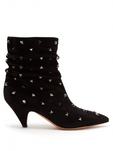 VALENTINO Bootstuds black suede ankle boots