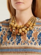 ROSANTICA BY MICHELA PANERO Cicala layered wooden-bead necklace ~ beaded statement jewellery