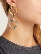 MARNI Crystal-embellished gold-tone and silver-tone chain-link earrings ~ statement drops