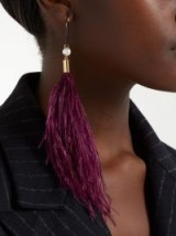 HILLIER BARTLEY Burgundy Feather single earring charm