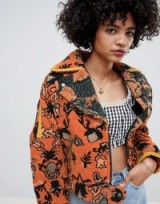 Free People Mosiac coat in orange – printed jackets