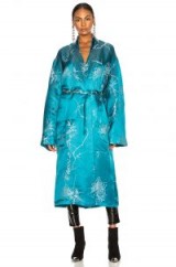 HAIDER ACKERMANN Blue Jacquard Peignoir Coat