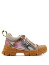 GUCCI Journey metallic leather low-top trainers ~ chunky sneakers ~ sports luxe