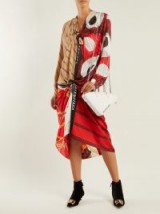 BALENCIAGA Knotted scarf midi dress ~ mixed prints