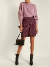 ISABEL MARANT Livia crepe leaf print ruffle skirt ~ wrap style