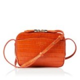 L.K. Bennett MARIEL TANGERINE ANIMAL PRINT SHOULDER BAG ~ orange croc-effect leather crossbody