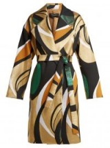 ROCHAS Metallic-jacquard belted coat ~ vintage style prints