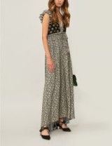 PHILOSOPHY DI LORENZO SERAFINI Metallic floral-print crepe maxi dress – boho style