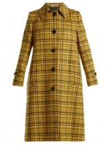 BOTTEGA VENETA Yellow Plaid A-line wool coat