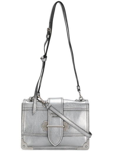 PRADA Cahier metallic-grey leather bag ~ glamorous luxe accessory